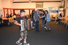 Raphael Raich and his accordion performing typical Tyrolean songs.